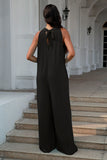Double Take Full Size Tie Back Cutout Sleeveless Jumpsuit 