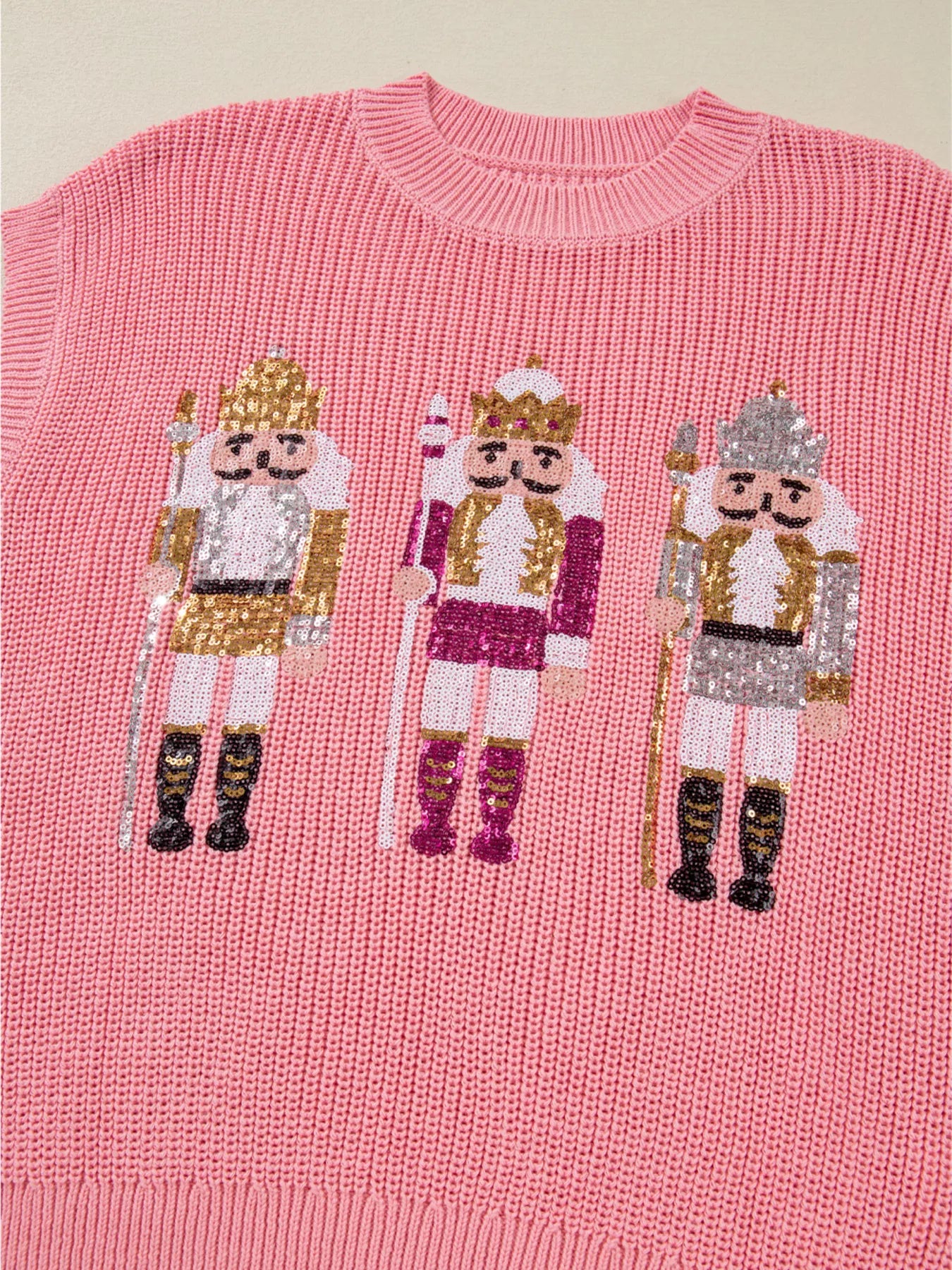 Nutcracker Sequin Short Sleeve Sweater Vest 
