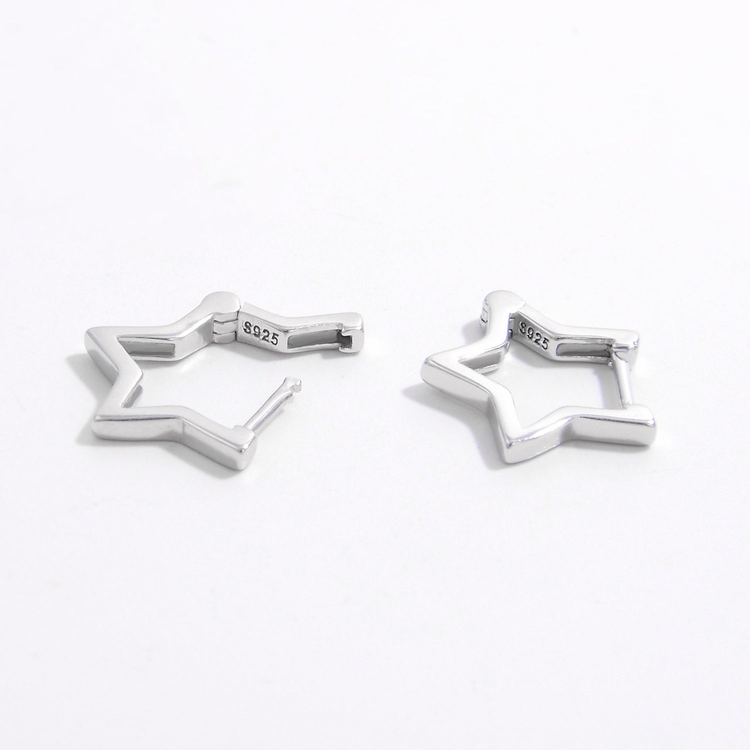 925 Sterling Silver Star Earrings 