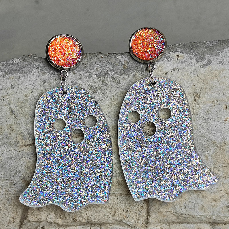 Ghost Shape Acrylic Dangle Earrings 
