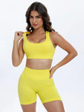 Scoop Neck Wide Strap Top and Shorts Active Set 