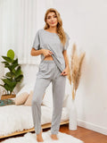 Boat Neck Top and Pants Lounge Set Lingerie & Nightwear