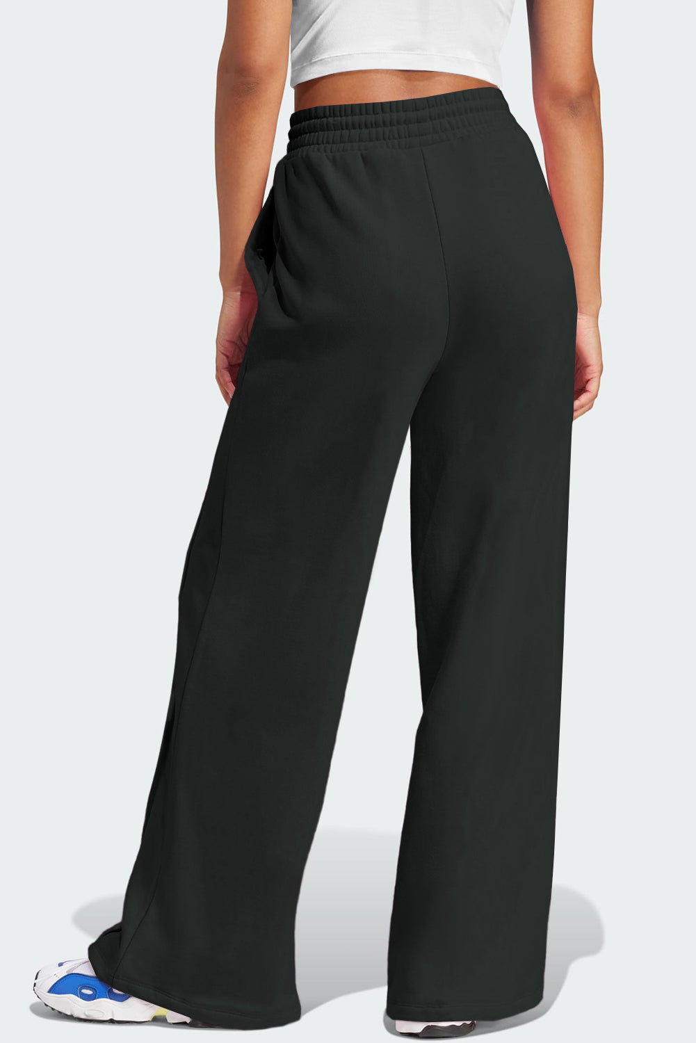 Drawstring Wide Leg Active Pants 