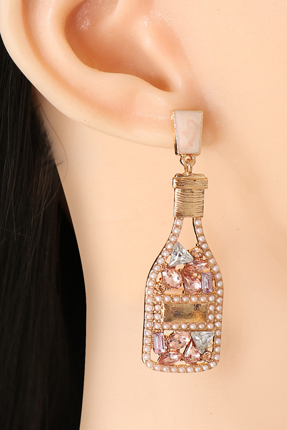Wine Shape Zinc Alloy Acrylic Dangle Earrings 