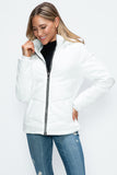 How Dare U Pocketed Zip Up Puffer Jacket with Removable Hood 