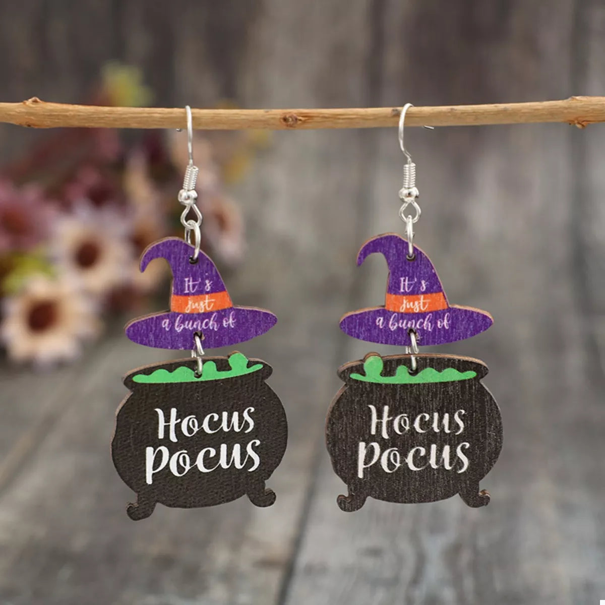 Halloween Hocus Pocus Witch Hat Earrings 