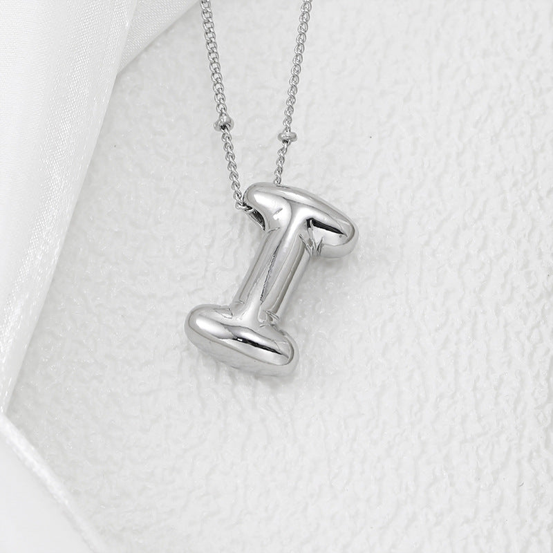 Copper Bubble Letter Pendant Necklace 