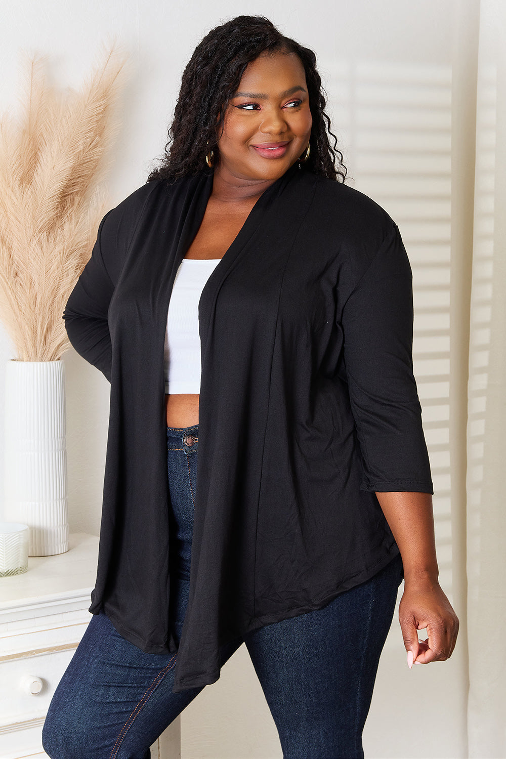 Culture Code Full Size Open Front Cardigan 