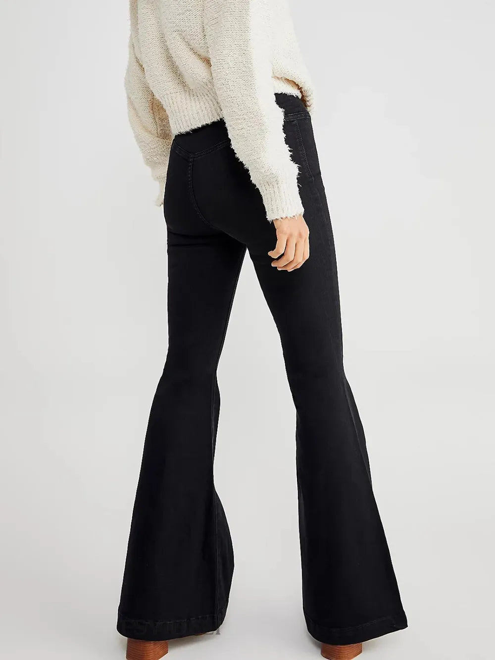 Asymmetric Waist Flare Jeans 