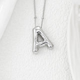 Copper Bubble Letter Pendant Necklace 