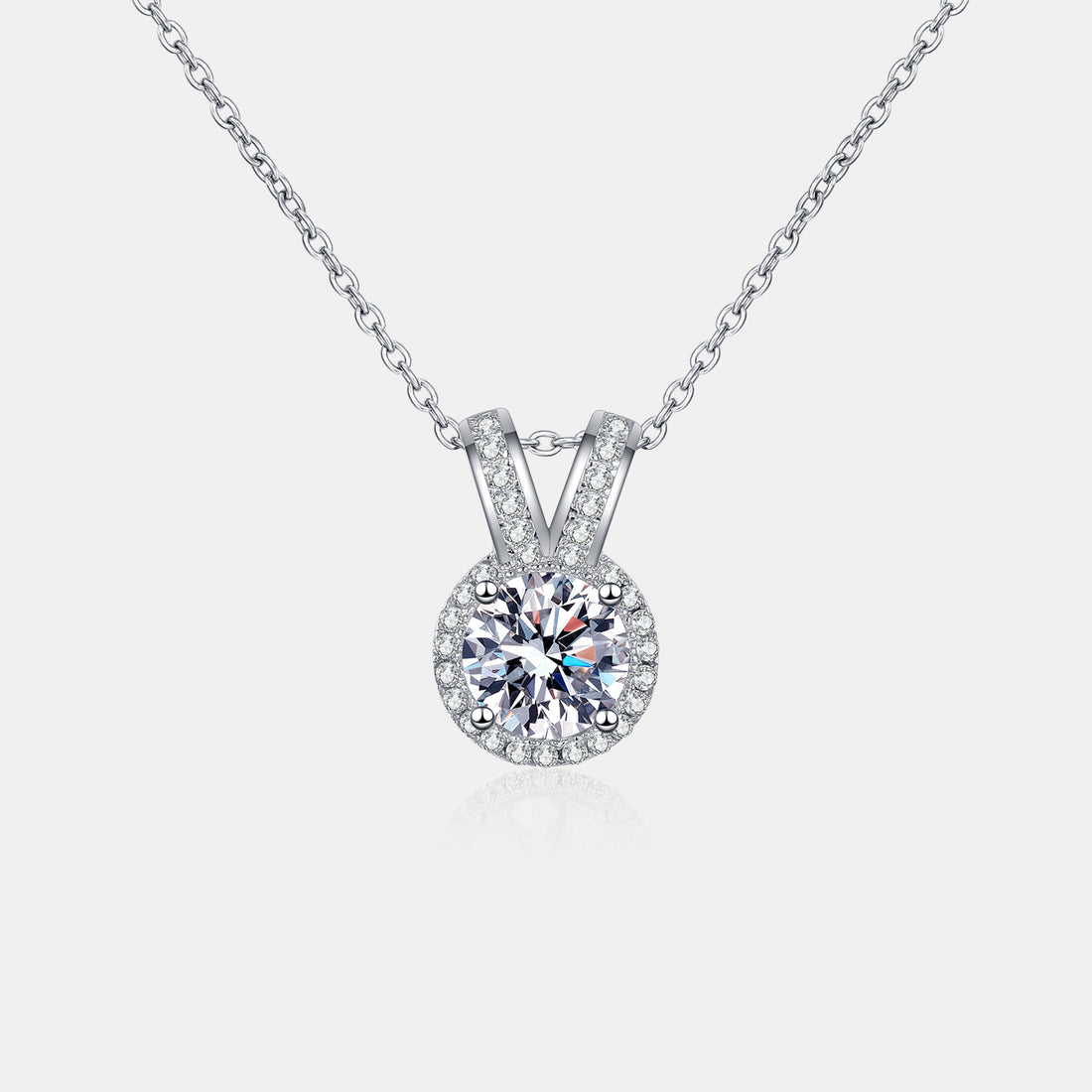 1 Carat Moissanite Rabbit Ears Shape Pendant Necklace 