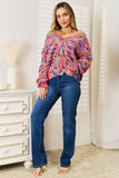 Angel Wings Woven Right V-Neck Long Sleeve Cardigan 