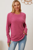 Basic Bae Full Size Ribbed Thumbhole Sleeve T-Shirt 