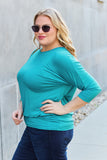 Basic Bae Full Size Round Neck Batwing Sleeve Top 