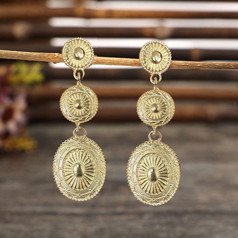 Vintage Alloy Dangle Earrings 