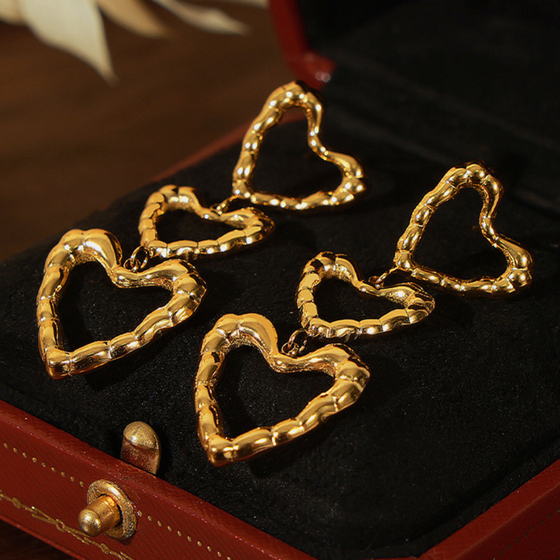 Titanium Steel Heart Earrings 