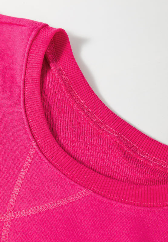 Solid Color Round Neck Long Sleeve Sweatshirt 