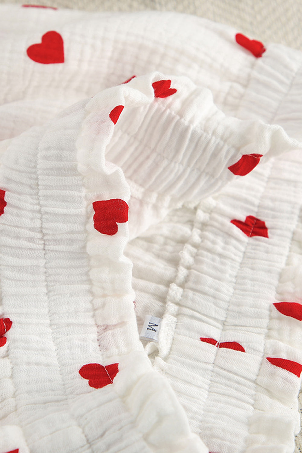 Basic Bae Heart Collared Neck Button Down Top and Shorts Set 