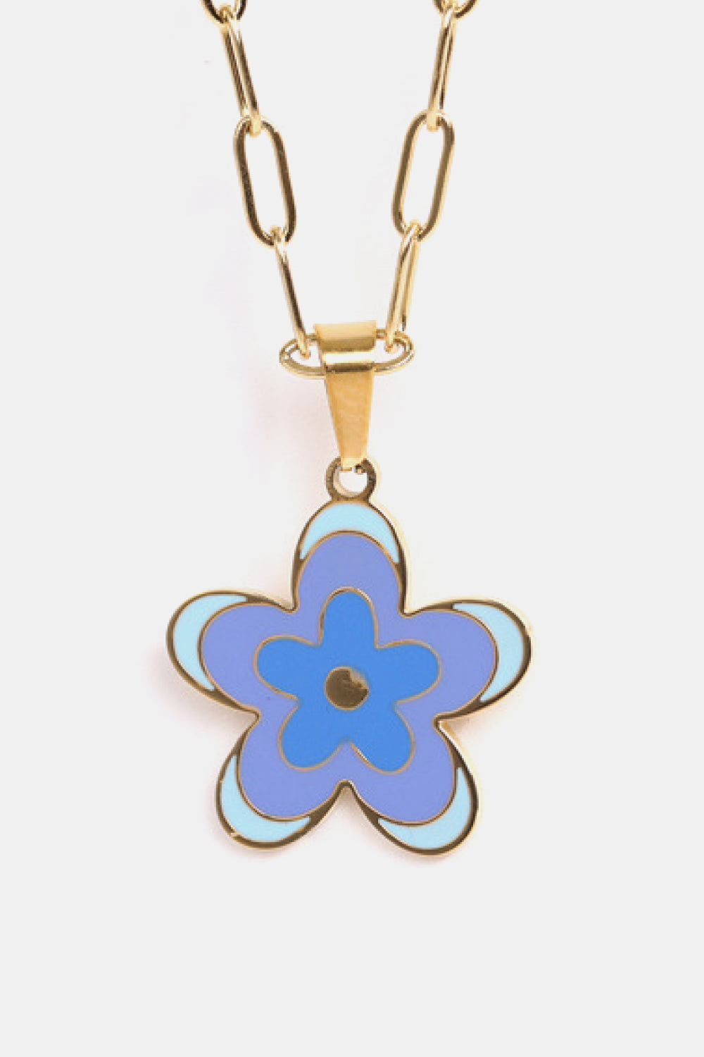 Flower Pendant Stainless Steel Necklace 