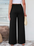 Elastic Waist Wide Leg Pants Pants