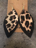 PU Leather Leaf Dangle Earrings 