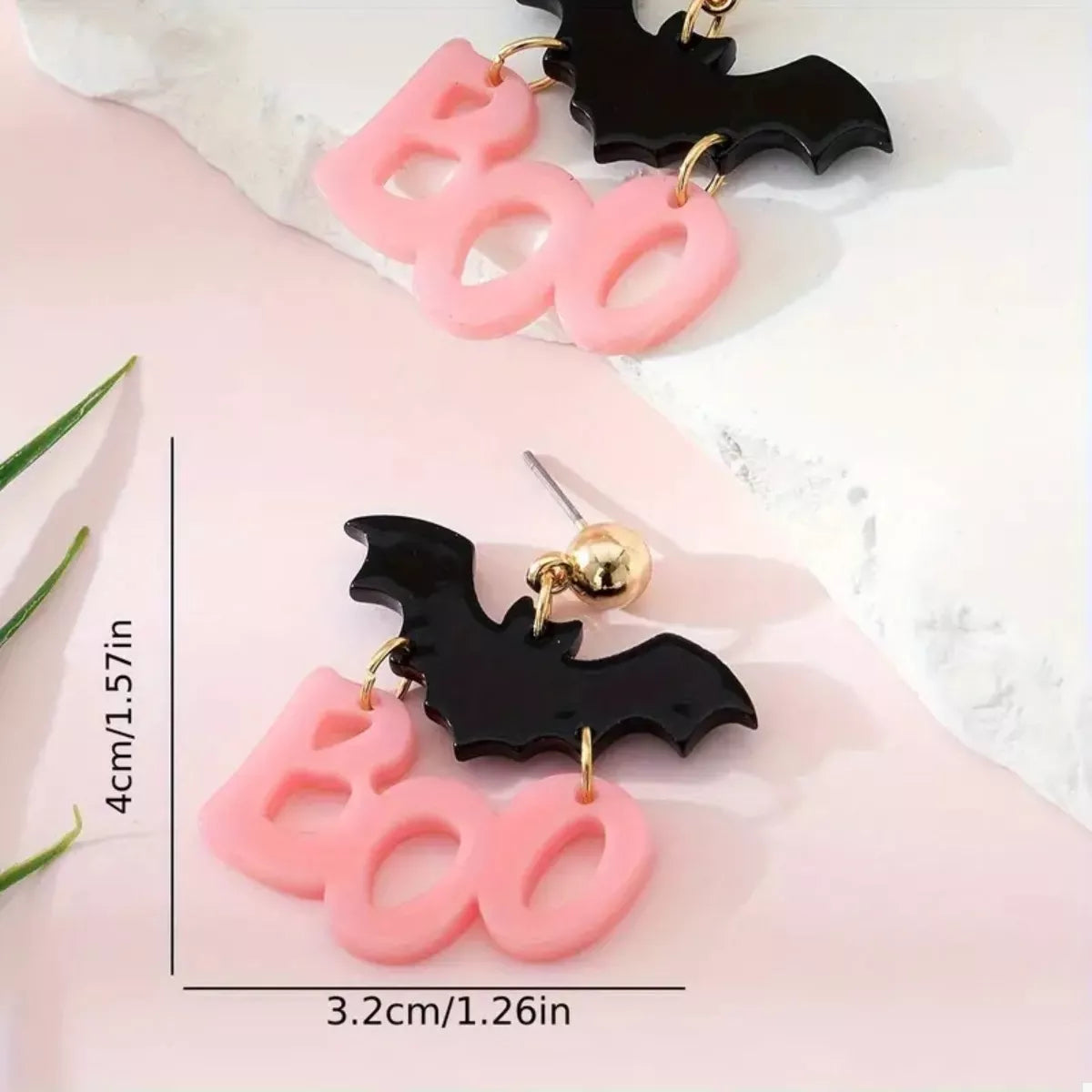 Halloween Bat Boo Dangle Earrings 