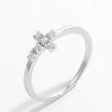 925 Sterling Silver Zircon Cross Ring 