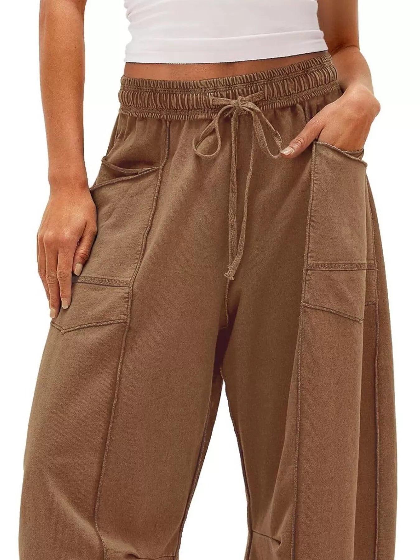 Drawstring Wide Leg Pants 