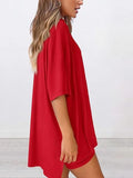 Full Size Oversized Slit Round Neck Top and Shorts Lounge Set Plus Size Lingerie & Nightwear