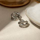 Stainless Steel Layered Cuff Earrings 