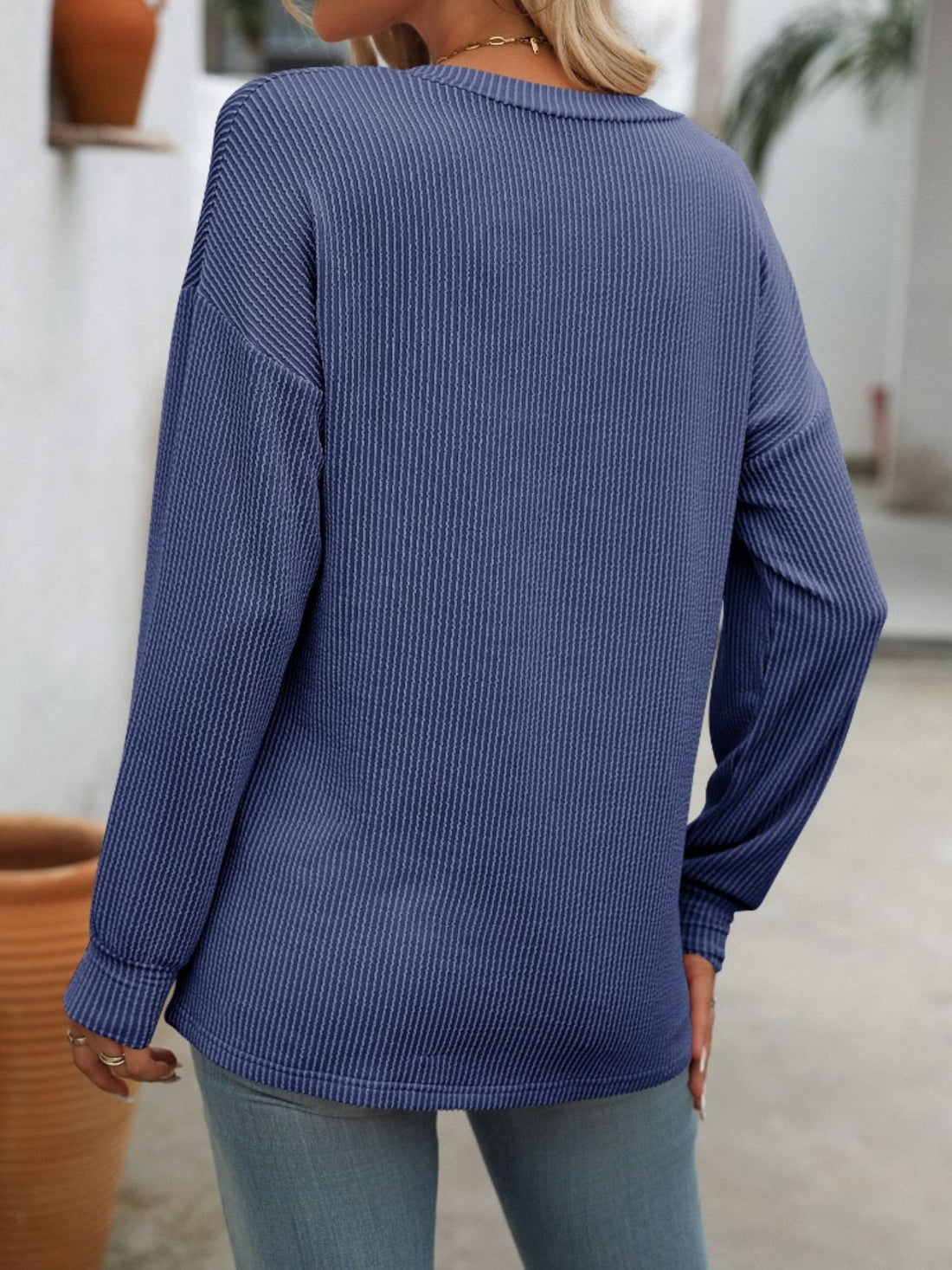 Mandy V-Neck Long Sleeve T-Shirt 