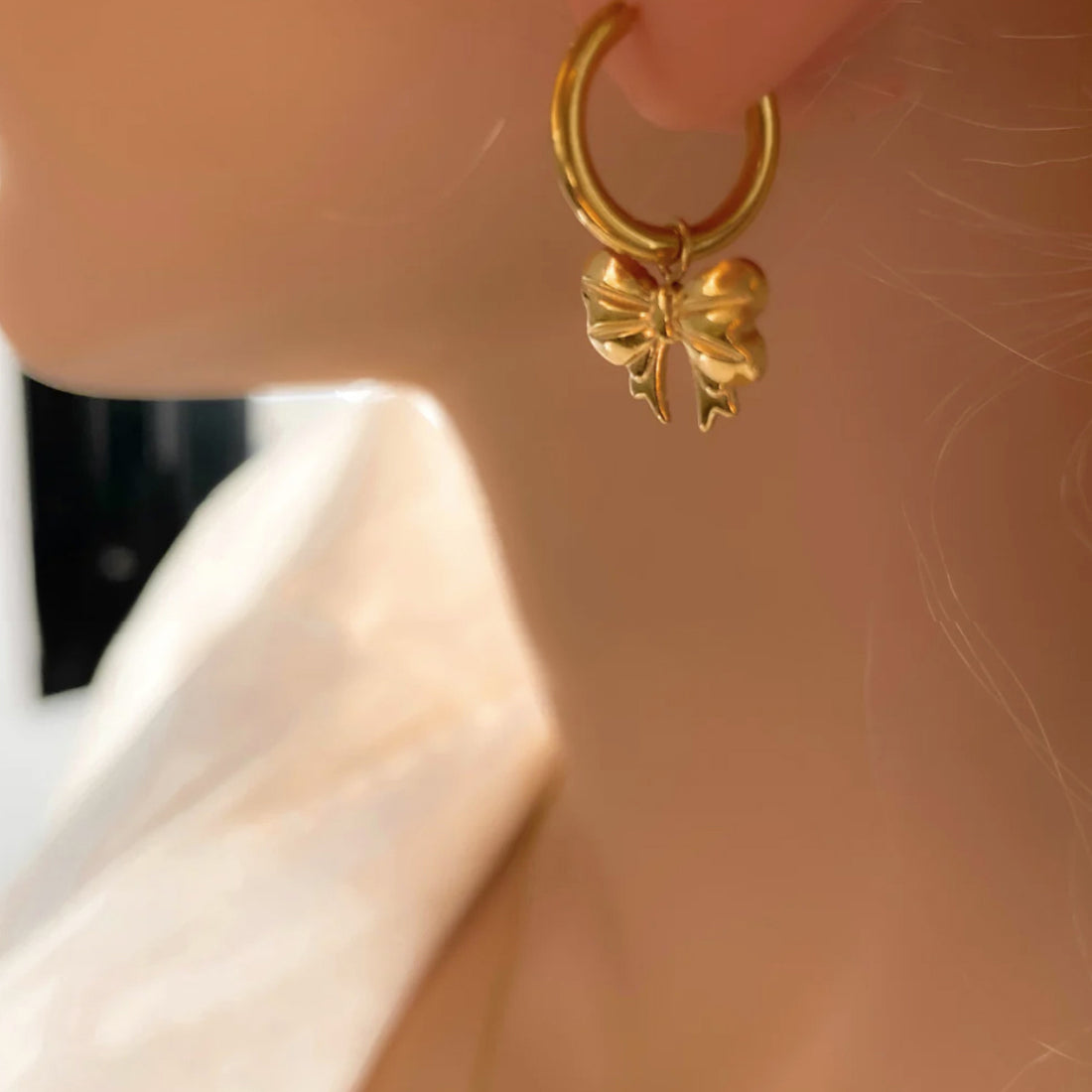 18K Gold-Plated Bow Earrings 