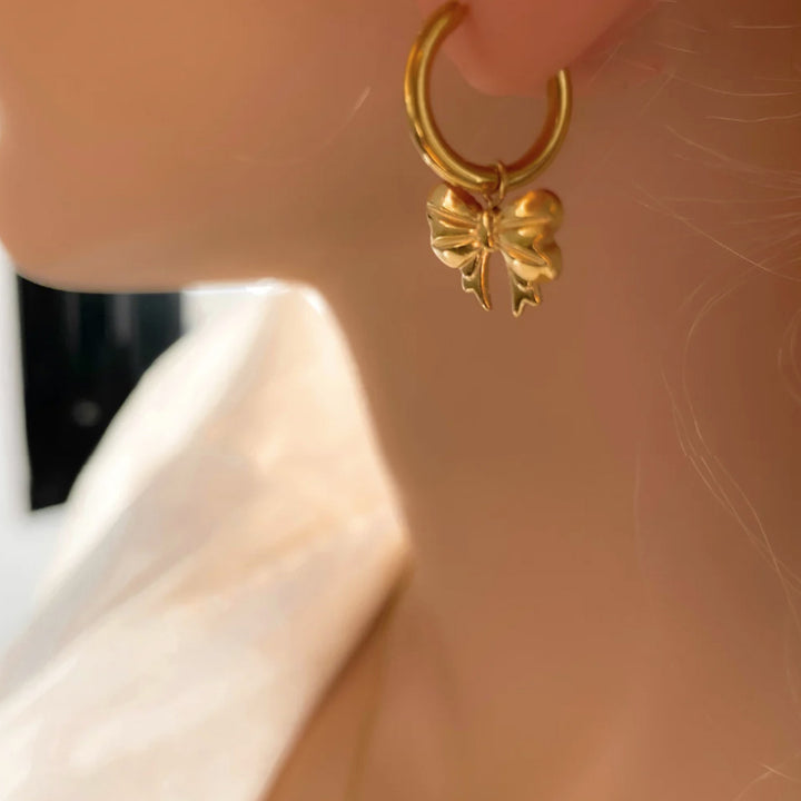 18K Gold-Plated Bow Earrings 