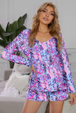 Round Neck Printed Top and Shorts Lounge Set Lingerie & Nightwear