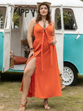 Plus Size Halter Neck Midi Dress 