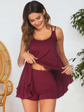 Scoop Neck Top and Shorts Lounge Set Lingerie & Nightwear