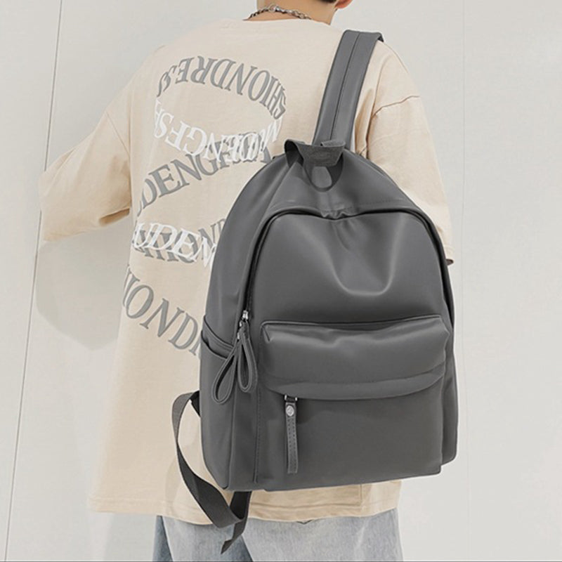PU Leather Zip Backpack Bag 