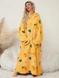 Fuzzy Pocketed Long Sleeve Hooded Lounge Dress Lingerie & Nightwear