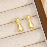 18K Gold-Plated Bubble Letter Stud Earrings 