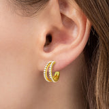 Moissanite 925 Sterling Silver C-Hoop Earrings 