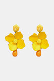 Bloosom Flower and Teardrop Resin Dangle Earrings 