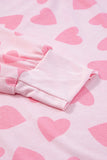 Heart Print Long Sleeve Top and Shorts Lounge Set Lingerie & Nightwear