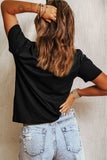 Sequin Pumpkin Round Neck Short Sleeve T-Shirt 