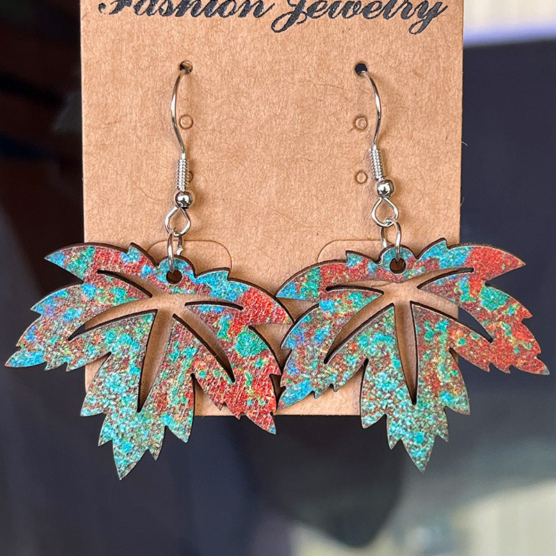 Wooden Dangle Earrings 