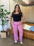 RFM Full Size High Rise Garment Dye Wide Leg  Jeans 