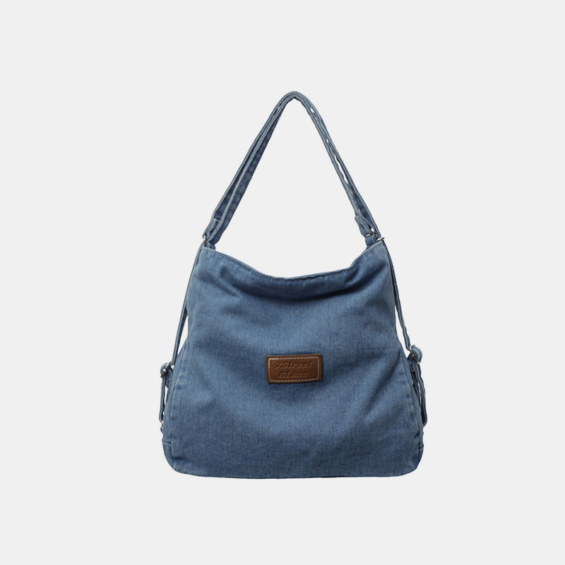 Adjustable Strap Denim Shoulder Bag 