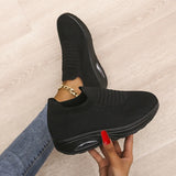 Breathable Mesh Wedge Sneakers 
