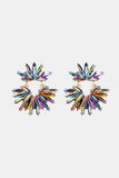 Flower Shape Glass Stone Dangle Earrings 