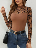 Heart Mock Neck Long Sleeve T-Shirt 