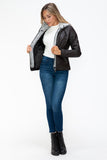 YMI Faux Layered Double-Zipper Jacket with Fuzzy Hood 